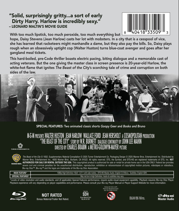 The Beast of The City (MOD) (BluRay Movie) - back cover art