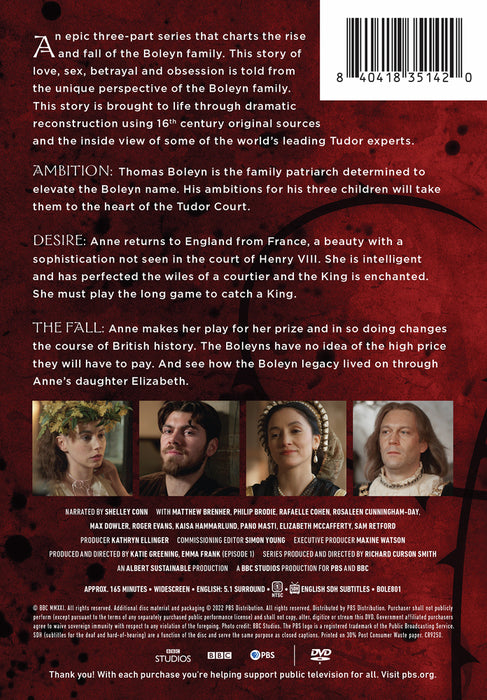 The Boleyns: A Scandalous Family (MOD) (DVD Movie) - back cover art