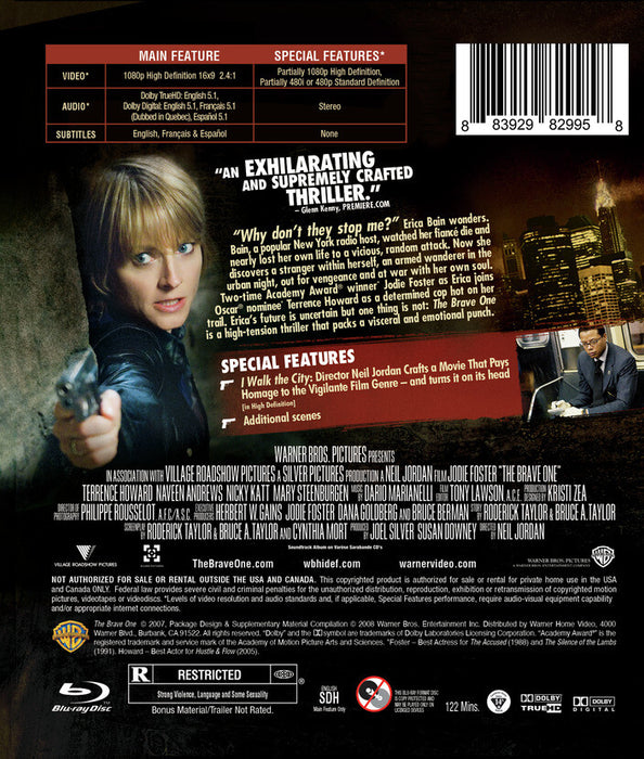 The Brave One (MOD) (BluRay Movie) - back cover art