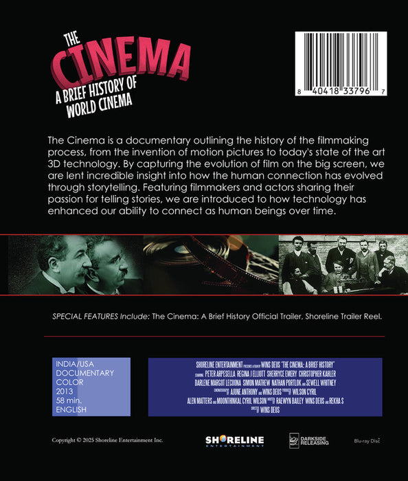 The Cinema: A Brief History (MOD) (BluRay Movie) - back cover art