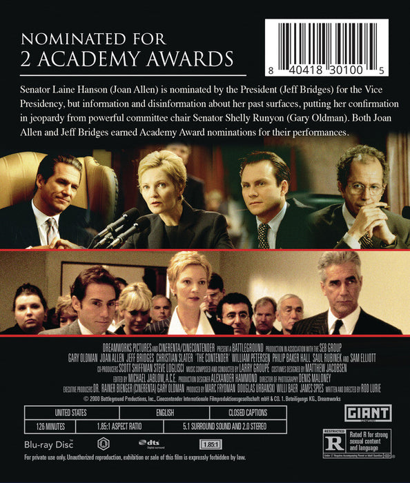 The Contender (MOD) (BluRay Movie) - back cover art