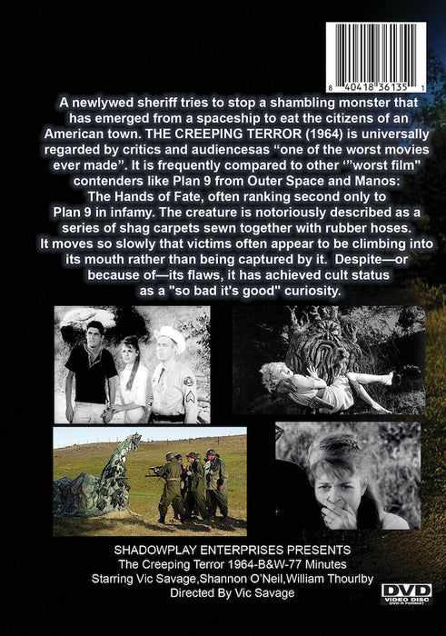 The Creeping Terror (MOD) (DVD Movie) - back cover art