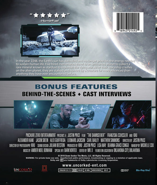 The Dawnseeker (MOD) (BluRay Movie) - back cover art
