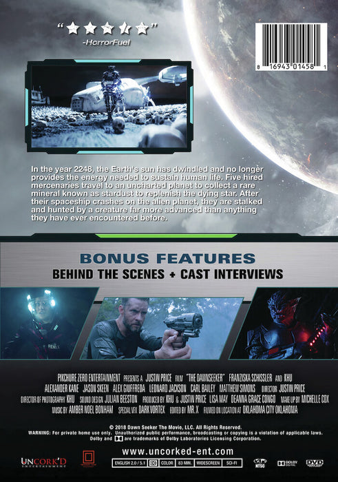The Dawnseeker (MOD) (DVD Movie) - back cover art