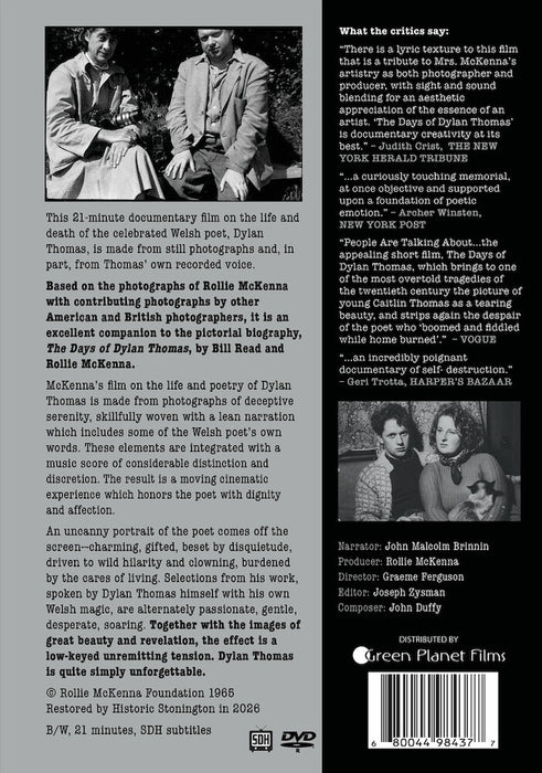 The Days of Dylan Thomas (MOD) (DVD Movie) - back cover art