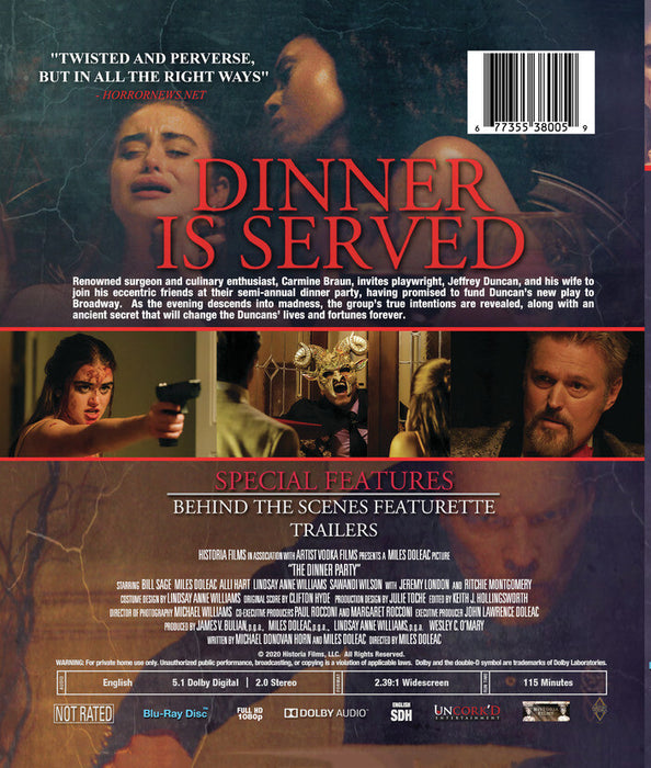 The Dinner Party (MOD) (BluRay Movie) - back cover art