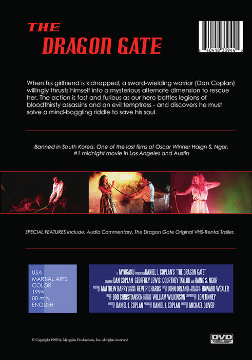 The Dragon Gate (MOD) (DVD Movie) - back cover art