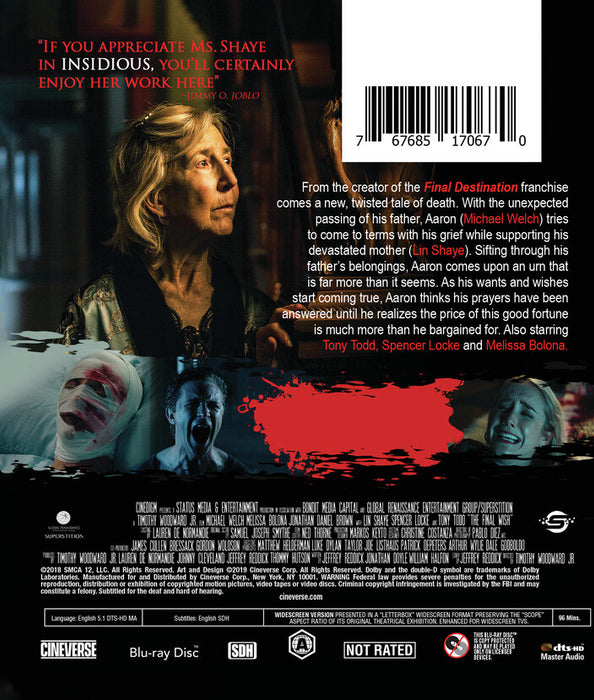 The Final Wish (MOD) (BluRay Movie) - back cover art