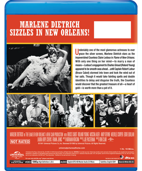 The Flame of New Orleans (MOD) (BluRay Movie) - back cover art