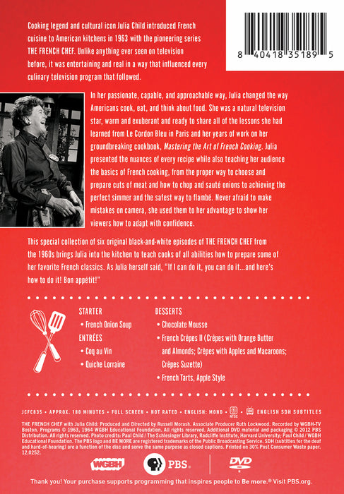 The French Chef: Julia Child's French Classics (MOD) (DVD Movie) - back cover art