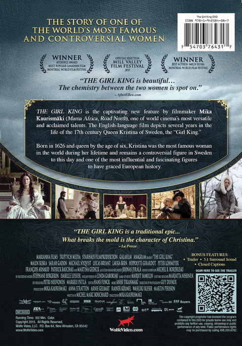 The Girl King (MOD) (DVD Movie) - back cover art