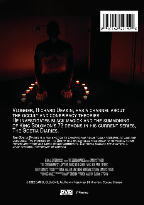 The Goetia Diaries (MOD) (DVD Movie) - back cover art