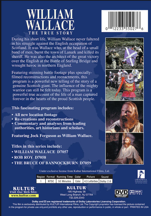 The Heroes Of Scotland: William Wallace, The True Story (MOD) (DVD Movie) - back cover art