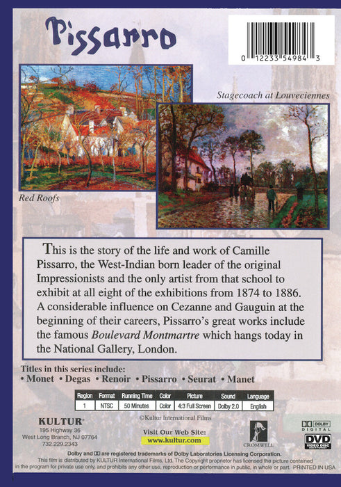 The Impressionists: Pissarro (MOD) (DVD Movie) - back cover art