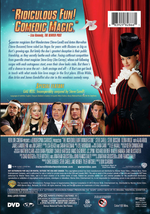 The Incredible Burt Wonderstone (MOD) (DVD Movie) - back cover art