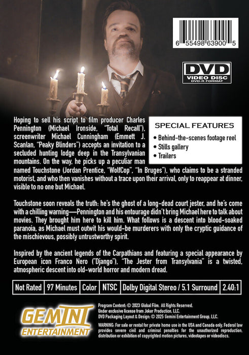 The Jester from Transylvania (MOD) (DVD Movie) - back cover art