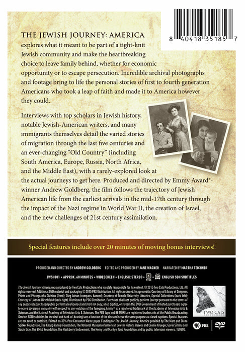 The Jewish Journey: America (MOD) (DVD Movie) - back cover art