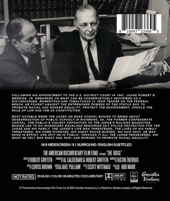 The Judge - Character, Cases, Courage (MOD) (BluRay Movie) - back cover art