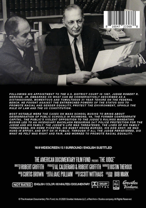 The Judge - Character, Cases, Courage (MOD) (DVD Movie) - back cover art