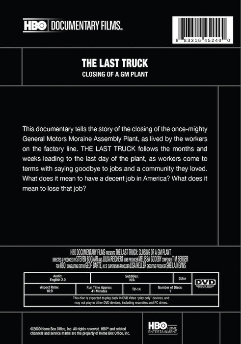 The Last Truck: Closing of a GM Plant (2009 TV) (MOD) (DVD Movie) - back cover art
