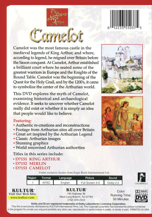 The Legend Of King Arthur: Camelot (MOD) (DVD Movie) - back cover art