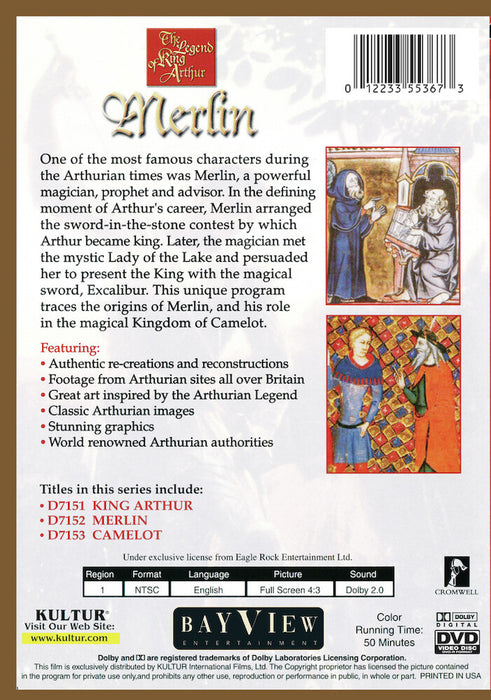 The Legend Of King Arthur: Merlin (MOD) (DVD Movie) - back cover art