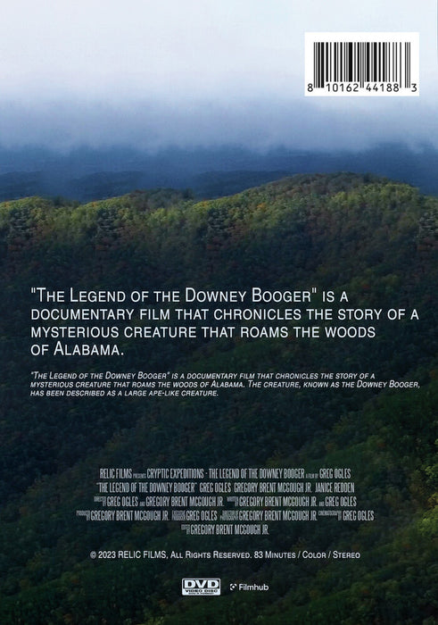 The Legend of The Downey Booger (MOD) (DVD Movie) - back cover art