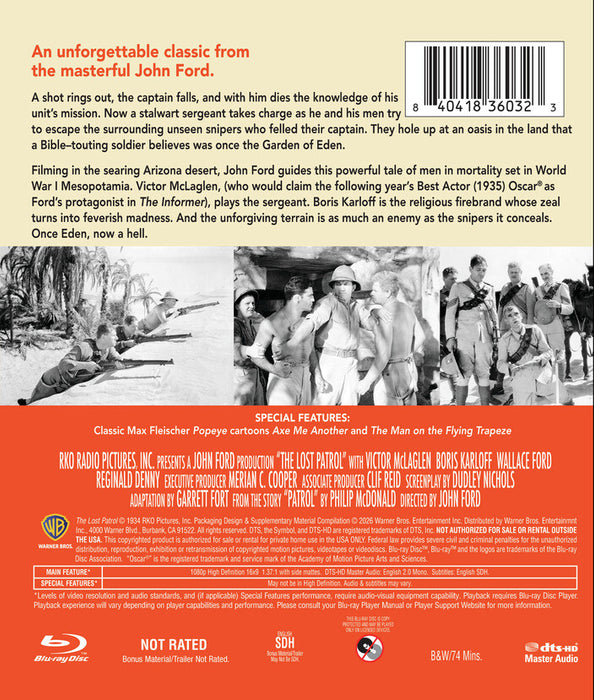 The Lost Patrol (MOD) (BluRay Movie) - back cover art