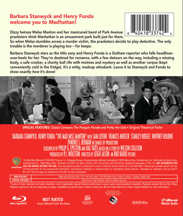 The Mad Miss Manton (MOD) (BluRay Movie) - back cover art