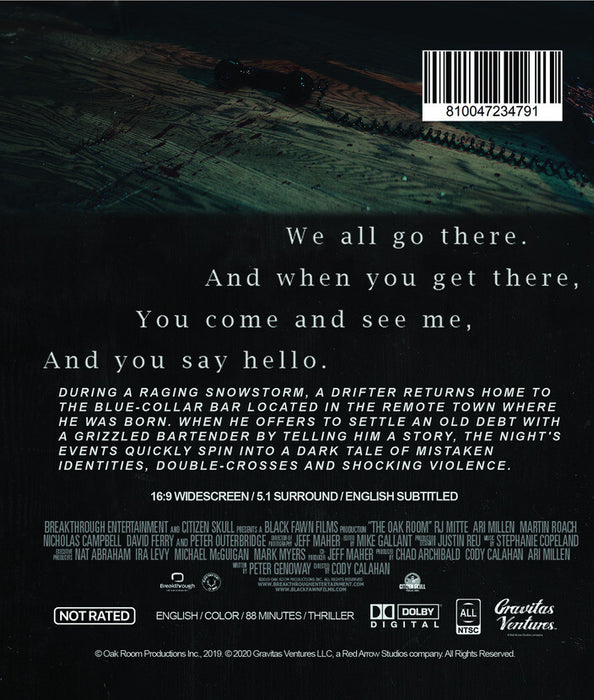 The Oak Room (MOD) (BluRay Movie) - back cover art
