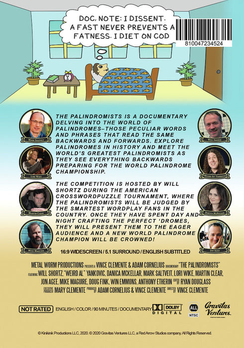 The Palindromists (MOD) (DVD Movie) - back cover art