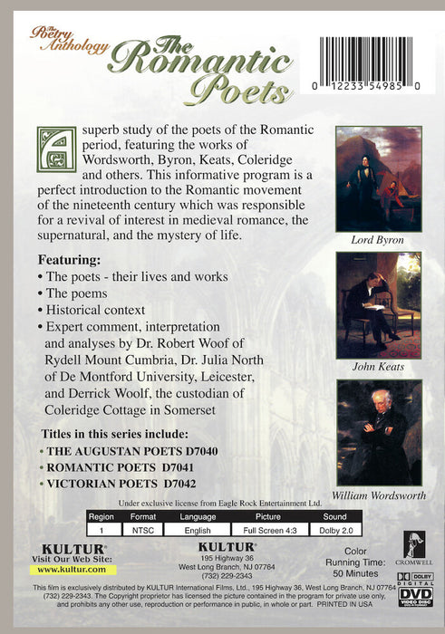 The Romantic Poets (MOD) (DVD Movie) - back cover art