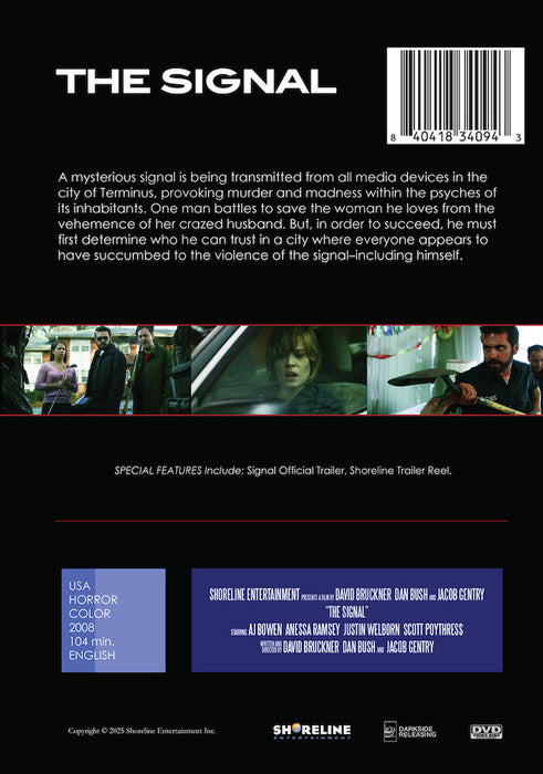 The Signal (MOD) (DVD Movie) - back cover art