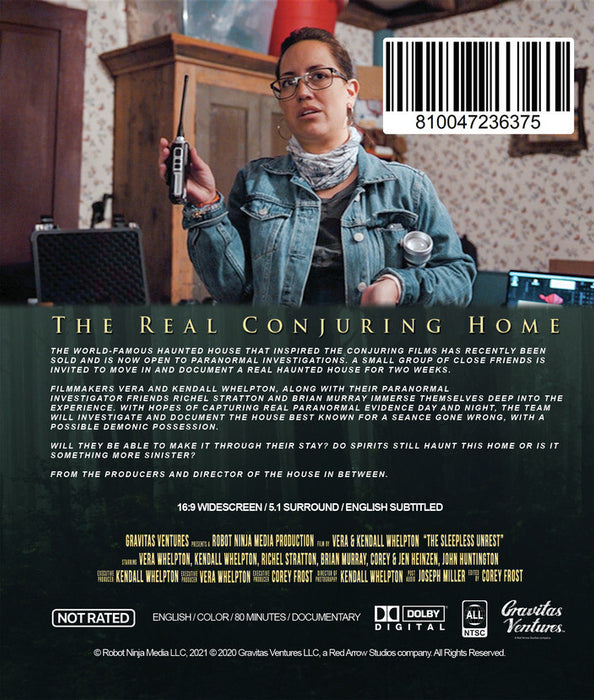 The Sleepless Unrest (MOD) (BluRay Movie) - back cover art