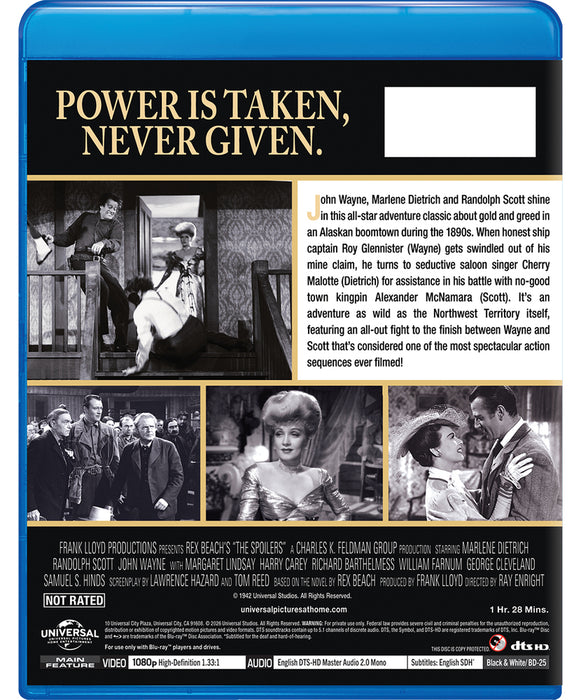 The Spoilers (1942) (MOD) (BluRay Movie) - back cover art