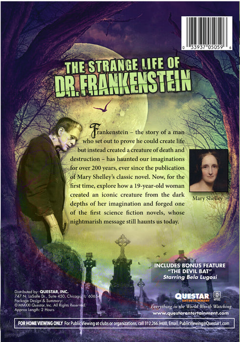 The Strange Life of Dr. Frankenstein (MOD) (DVD Movie) - back cover art