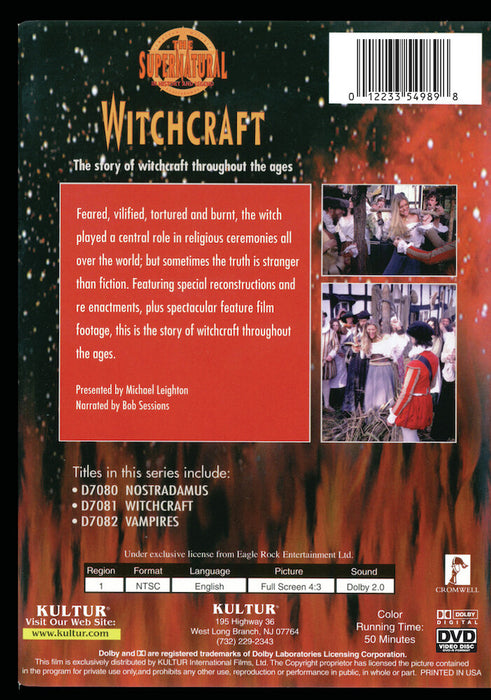 The Supernatural: Witchcraft (MOD) (DVD Movie) - back cover art