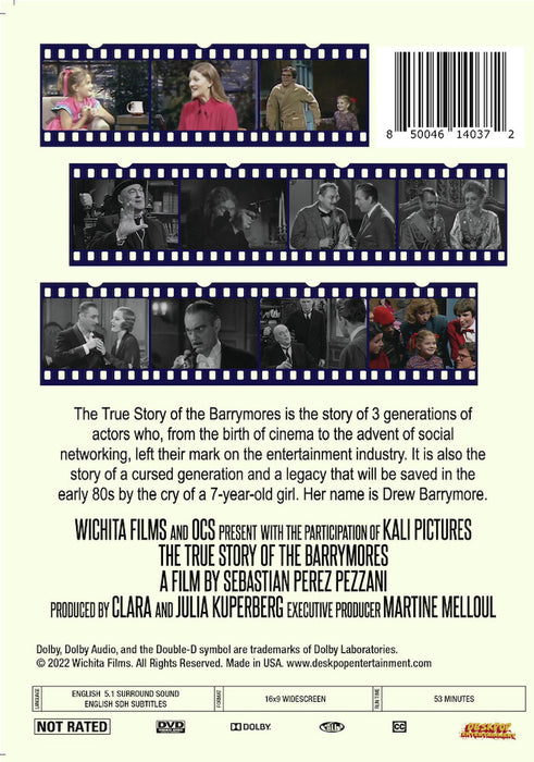 The True Story of The Barrymores (MOD) (DVD Movie) - back cover art