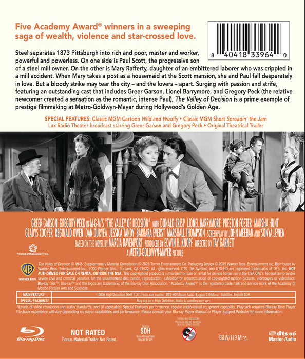 The Valley of Decision (MOD) (BluRay Movie) - back cover art