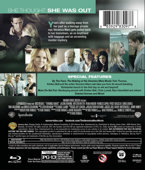 The Veronica Mars Movie (MOD) (BluRay Movie) - back cover art
