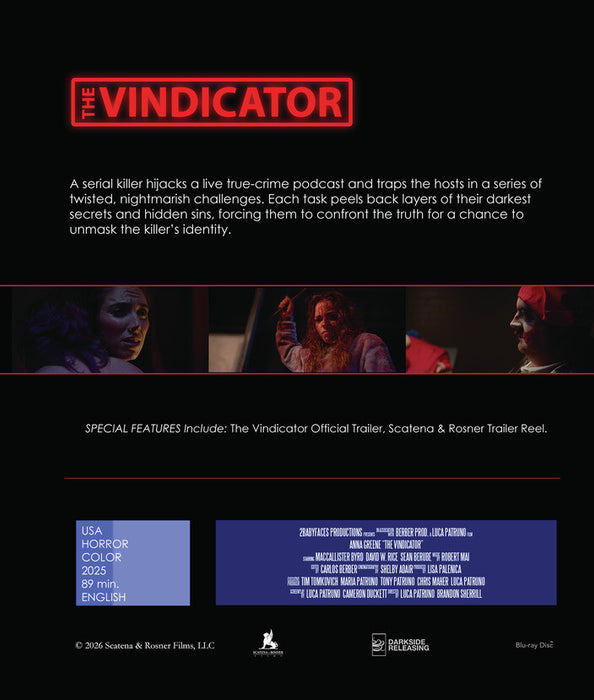 The Vindicator (MOD) (BluRay Movie) - back cover art