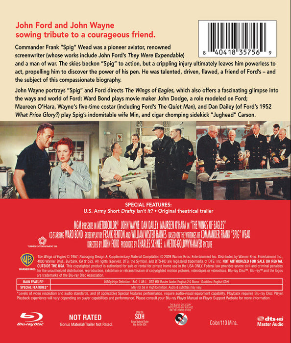 The Wings of Eagles (MOD) (BluRay Movie) - back cover art