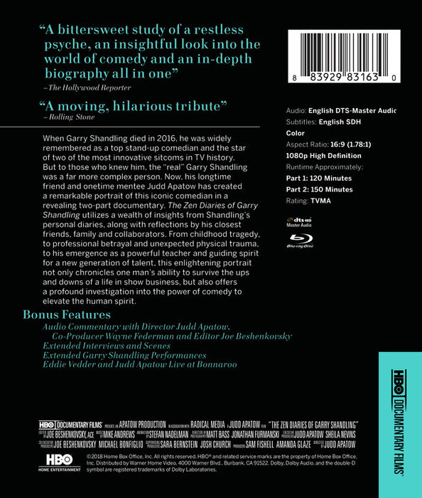 The Zen Diaries of Garry Shandling (MOD) (BluRay Movie) - back cover art