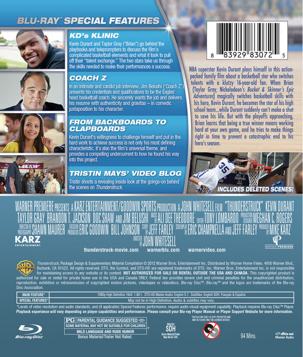 Thunderstruck (MOD) (BluRay Movie) - back cover art