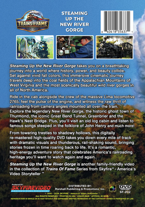 Trains Of Fame - Steaming Up The New River Gorge (MOD) (DVD Movie) - back cover art