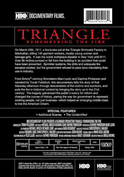 Triangle: Remembering the Fire (MOD) (DVD Movie) - back cover art