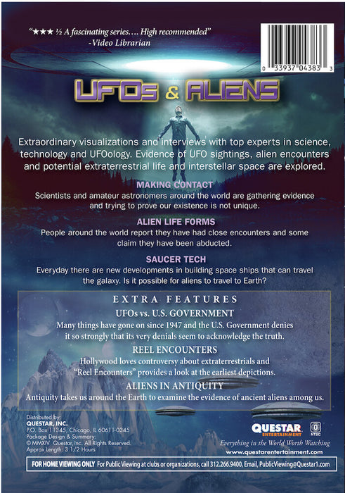 UFOs and Aliens (MOD) (DVD Movie) - back cover art