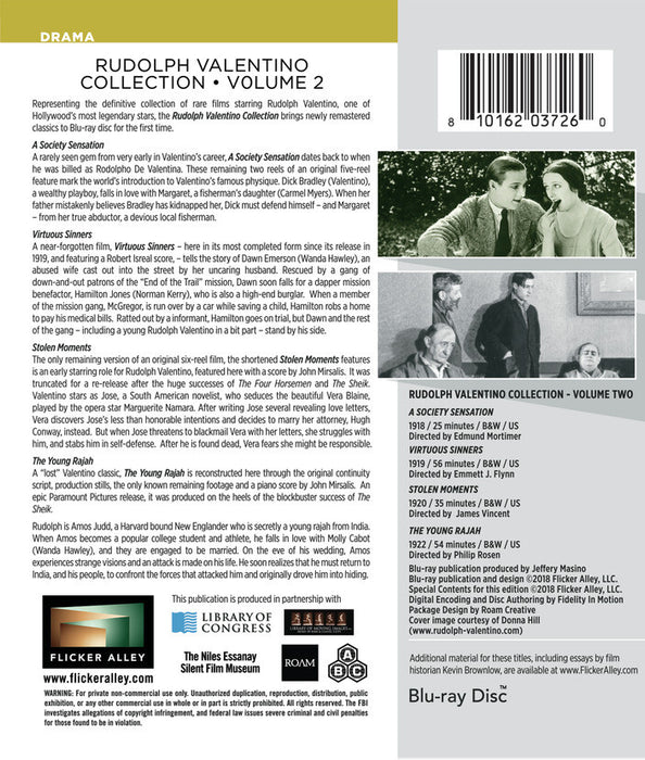 VALENTINO COLLECTION - VOLUME 2 (MOD) (BluRay Movie) - back cover art