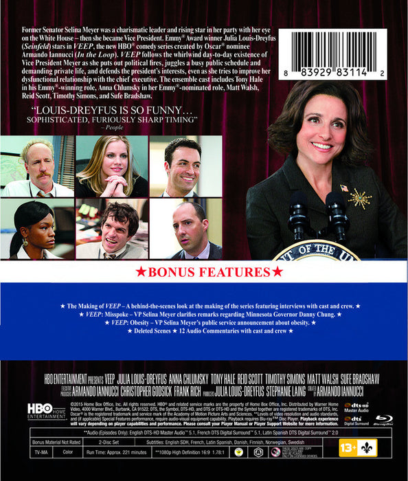 Veep: The Complete First Season (MOD) (BluRay Movie) - back cover art