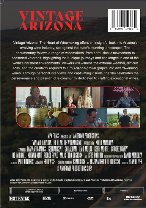 Vintage Arizona: The Heart Of Winemaking (MOD) (DVD Movie) - back cover art
